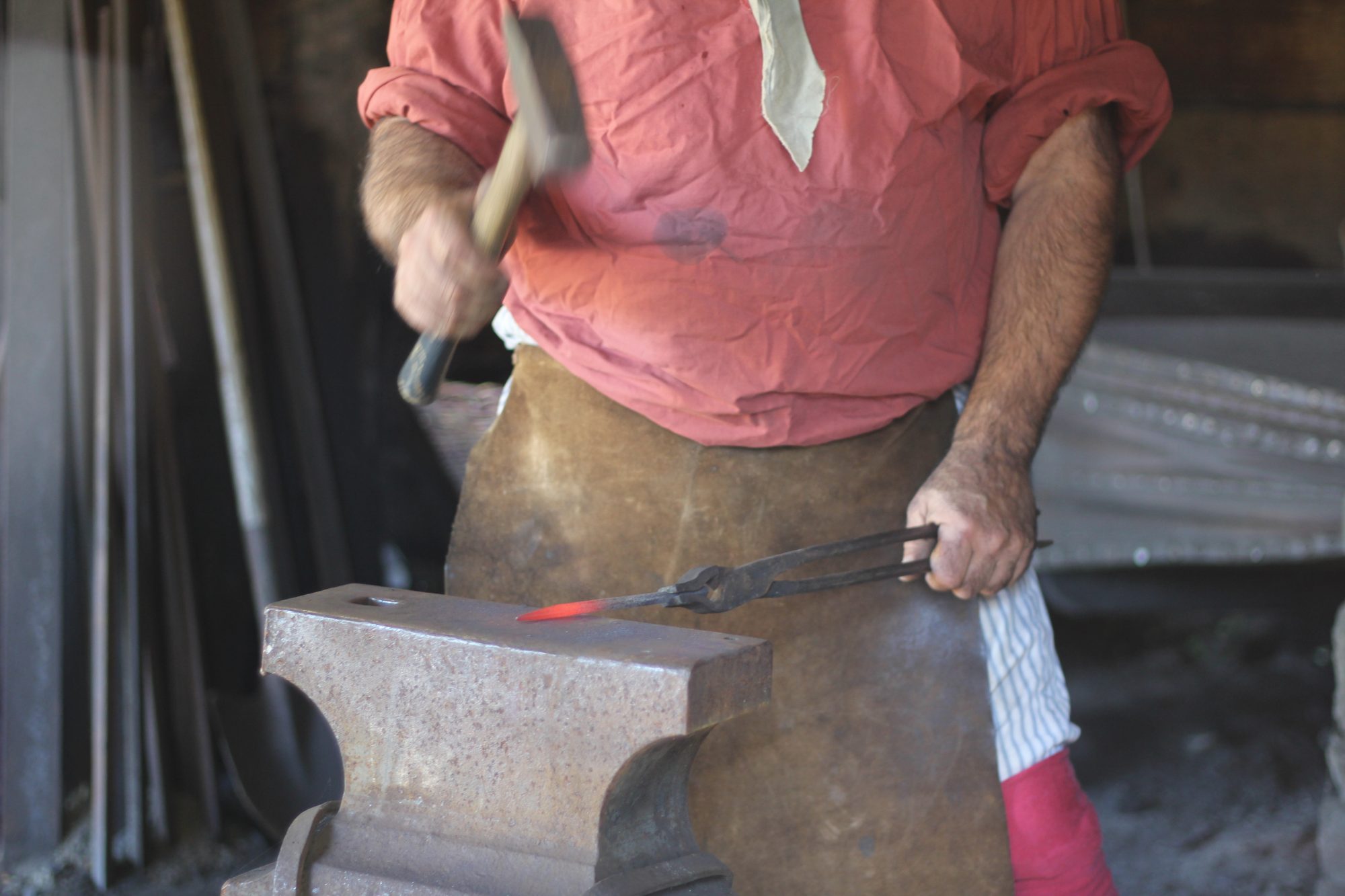 Blacksmithing Demo at Saugus Iron Works - Trails and Sails