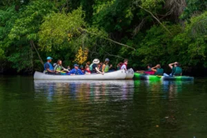 Kayakers on the water with Ipswich River Watershed Association